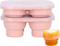 Silicone Freezer Tray with Lid - Stackable 2 oz Large Ice Cube Molds for Homemade Purees, Egg Bites, Broth Food Storage - Dishwasher Safe (Pink) - 2 Pack