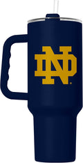 Logo Brands NCAA 40 oz Tumbler with Handle -Stainless Steel Insulated Travel Tumbler with Straw Lid – Powder Coated, Leak-Resistant, Keeps Drinks Hot/Cold – Great for Tailgating, or Everyday Use