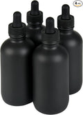 NOOEEISS 4oz Black Glass Eye Dropper Bottle - 4 Pcs Tincture Bottles With Leak-Proof Design, Pretty Finish, Stronger Suction for All Kinds of Mixed Liquids