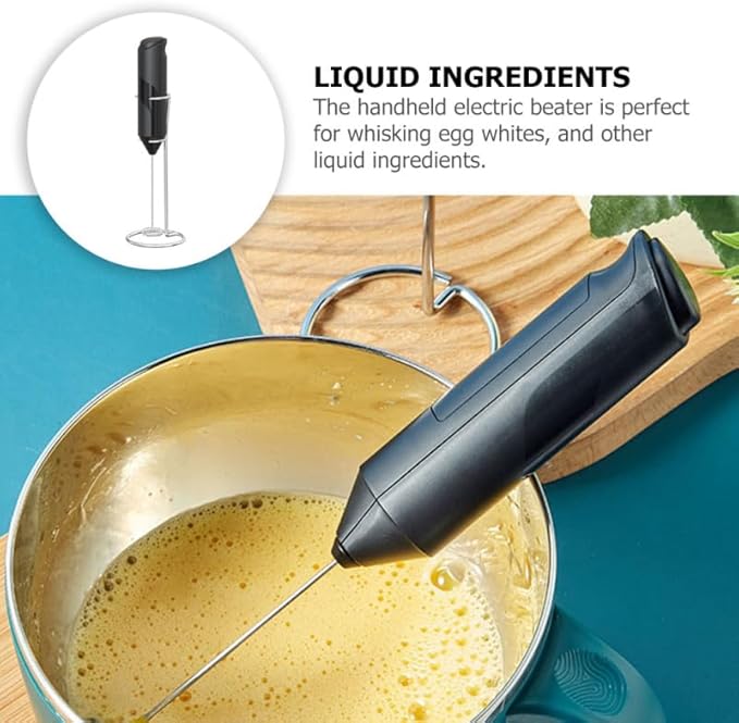 PRETYZOOM Small Handheld Electric Egg Blender Whisk Portable Milk Frother for Coffee and Latte Lightweight Kitchen Tool for Egg Beating and Milk Frothing