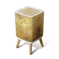 Small Trash Can with Lid Gold texture for cover cards flyers poster Bronze paint Stone backdrop Wastebasket with Press Cover Dog Proof Garbage Can Waste Bin for Kitchen Bathroom Nursery 2.6 Gallon