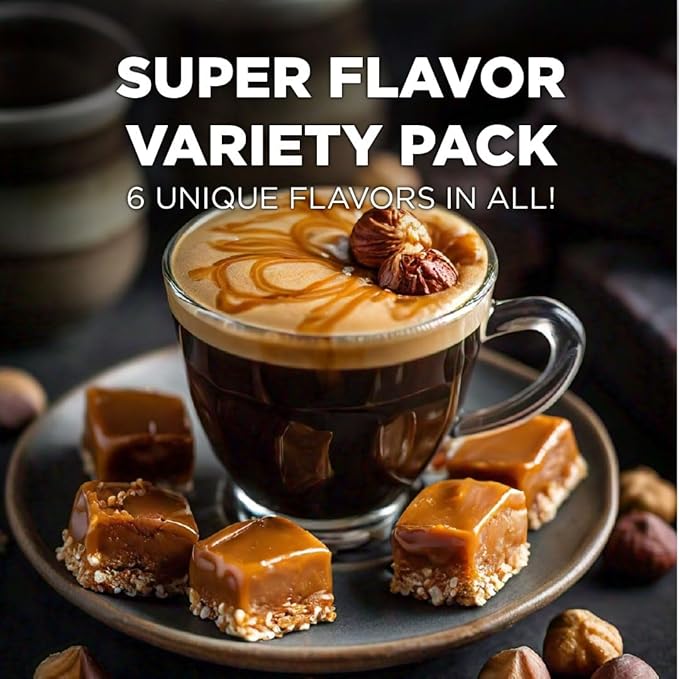 Maud's Flavored Coffee Pods Variety Pack, 24 ct, 6 Assorted Flavors, Medium Roast Flavored Coffee in Single Serve Pods – 100% Arabica Beans, Compatible with Keurig K Cups Maker