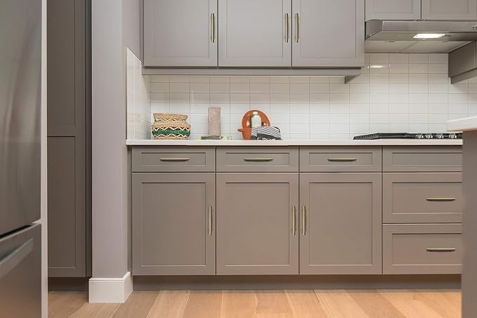 Ravinte 18 Pack 5 Inch Cabinet Pulls Brushed Brass Stainless Steel Kitchen Drawer Pulls Cabinet Handles 5”Length, 3” Hole Center