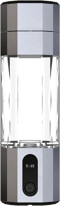 208ml Hydrogen Water Bottle Generator 6000-8000 PPB Portable Hydrogen Water Ionizer Machine with PEM Technology, Hydrogen Rich Water Glass Health Cup Grey