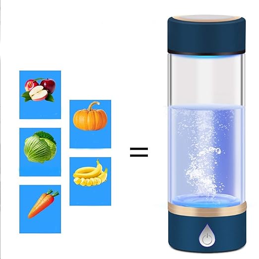 380ml Hydrogen Rich Water Bottle, Rechargeable Portable Hydrogen Water Ionizer Machine with USB, Avoid Aging Water Glass Bottle for Home, Office, Travel, Daily Drinking
