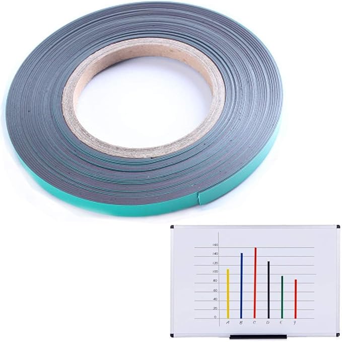 Magnetic Tape Roll Colored Thin Strips - Dry Erase Magnet Whiteboard Graphic Art Tape/ 10mm 33ft Grid Marking Line Magnet Tape(Green)