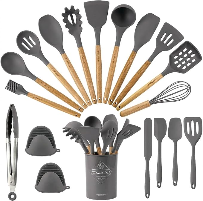 Silicone Cooking Utensils Set,Bottle Brush Set,Reusable Food Storage Bags