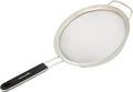 Restaurantware Fine Mesh Strainer 1 Count 15" x 7.8" x 3" with Silicone Handle Stainless Steel Extra Fine Mesh Strainer Heat-Resistant Handle Dishwasher-Safe for Rice, Quinoa, Pasta