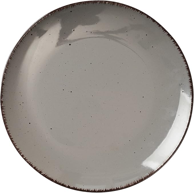 Safdie & Co. Utopia 16 Piece Dinnerware Set, Service for 4, Fiesta Dinnerware, home trends and home food network essentials, Stoneware dinner plates, Grey, 16" L x 12" W x 15" H