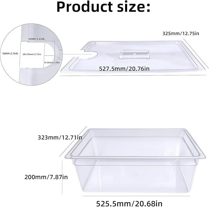 26 QT Large Sous Vide Container With Lid, Sous Vide Tub Kit Compatible with Wancle Anova, Joule, Instant Pot Sous Vide Cookers for Home Chefs Professional Use (26 qt no rack)