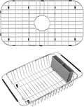 SANNO Sink Protector Grid 26" L X 14" W, Sink Rack Sink Protector Over The Sink Expandable Dish Drying Rack, Dish Drainer,Dish Rack Dish Drainer