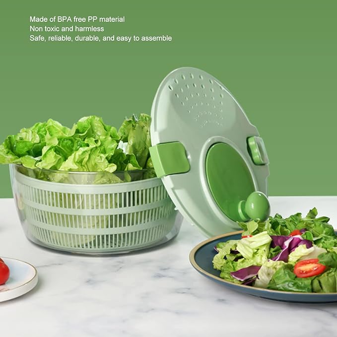 Salad Spinner Large 3.6 Qt, Lettuce Rotator with Secure Lid Lock and Rotated Handle, Fruits Rotator Dryer Vegetable Washing Dryer for Greens, Herbs, Berries, Fruits, No BPA