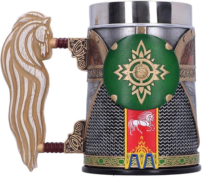 Nemesis Now Lord of the Rings Tankard, Hand-Painted Resin Mug, Officially Licensed Collectible, 15.5cm - Rohan
