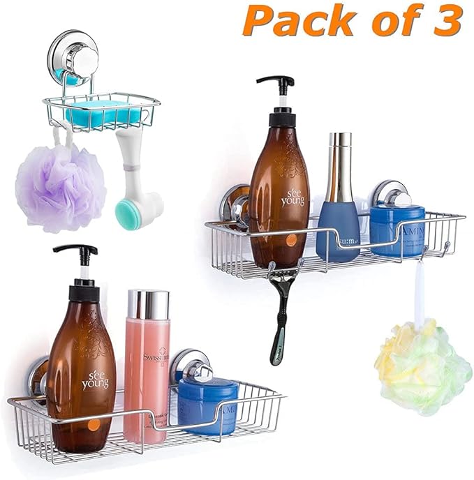 SANNO Expandable Dish Drying Rack Over The Sink Dish Drainer Suction Cups Shower Caddy Soap Dish Holder