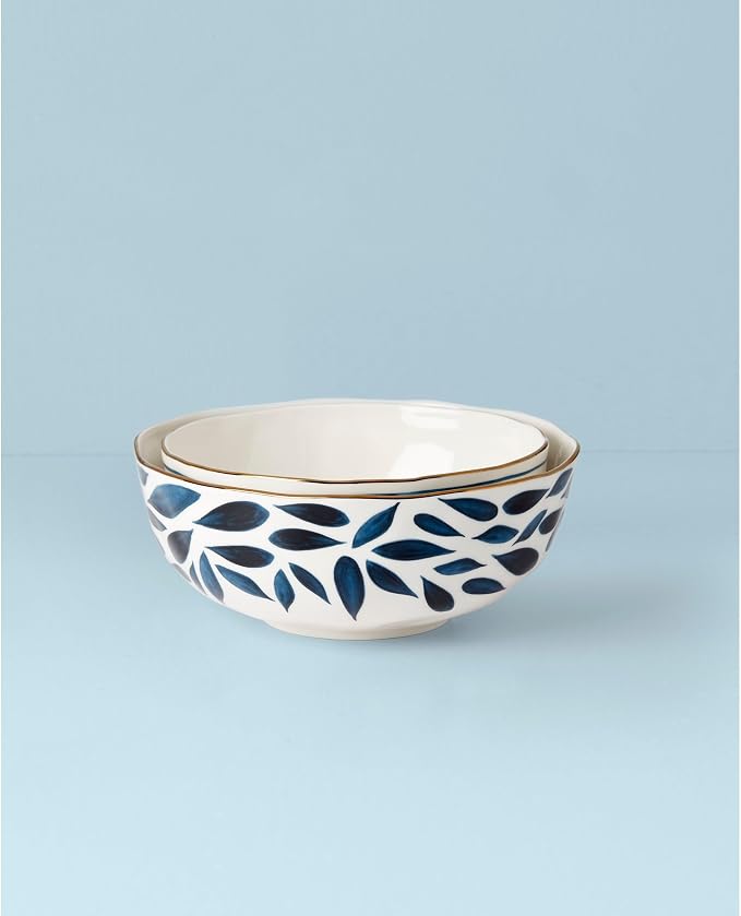 Lenox Blue Bay 2-Piece Nesting Bowl Set, 5.51