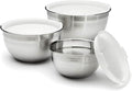 Cuisinart Mixing Bowl Set, Stainless Steel, 3‑Piece Nesting Bowls for Baking, Cooking & Food Prep, CTG-00-SMB