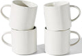 famiware Coffee Mugs Set of 4 Nebula 14oz Coffee Mugs, Ceramic Cup Set with Handle for Latte, Tea, Milk, Cappuccino, Cocoa, Matte Beige White