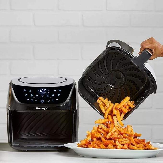 CrispPro Max Air Fryer 8QT Dual Basket – Digital Touchscreen, 10 Presets, Oil-Free Cooking, Easy Clean, Family Size Fryer – Black