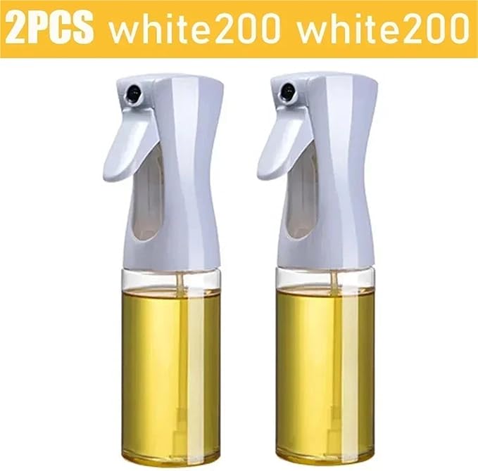 Oil Spray Bottle, 200/300/500 Oil Spray Bottle Household Kitchen Control Barbecue Cooking,for Salad Making, Baking(2pc 200ml white)