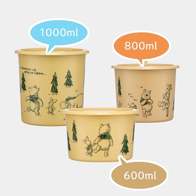 Skater SOT10-A One-Touch Seal Container, Large, 33.8 fl oz (1,000 ml), Airtight Container, Storage Container, Disney Winnie the Pooh