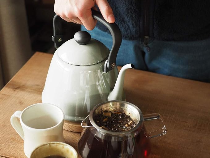 Noda Horo Drip Kettle II Hollow 0.6 gal (2 L) Induction Compatible, Navy, Made in Japan DK-200NB