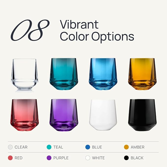 Drinique Unbreakable Stemless Wine Glasses – Set of 4 | 12oz Tritan Plastic | Made with 50% Recycled Content | Reusable, Dishwasher Safe, BPA-Free, Shatterproof | Indoor, Outdoor, Everyday Use - Clear
