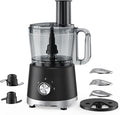 OLIXIS Food Processor 10.5 Cup, Vegetable Choppers with Slicing Shredding Chopping Kneading, Dishwasher Safe, Food Grinder, Stainless Steel Blades, for Smoothie Fruit Dough, 2.6QT, Black