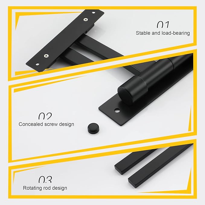 KOKOSIRI Bathroom Towel Bars Swivel Towel Rails Matte Black Swing Out Hand Towel Holder 2-Arm for Bath Kitchen Wall Stainless Steel B5007BK-A2