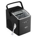 Koolatron Ice Maker- Ice Machine Countertop Portable with Handle, 26lbs in 24Hrs, 8 Ice Cubes Ready in 7 Mins, Ice Makers with Basket and Scoop, maquina para hacer hielo Black for Home/Kitchen/Camping