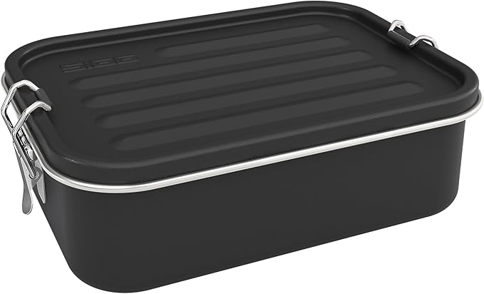 Sigg - Gemstone Lunch Box Obsidian - Stainless Steel - No Plastic - Dishwasher Safe - Leak-Proof - Reusable Food Containers - Black - Lunch To Go 27 Oz