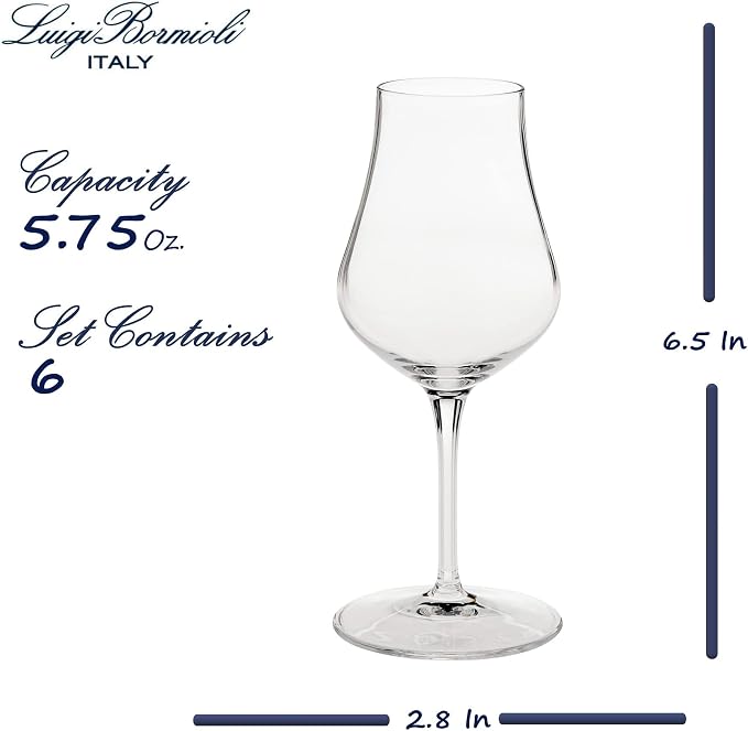 Luigi Bormioli Vinoteque Snifter Wine Glasses - Clear, Set of 6
