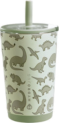 HydroJug Everyday Tumbler 14 oz, Ceramic-Lined Straw Cup, Dinosaur