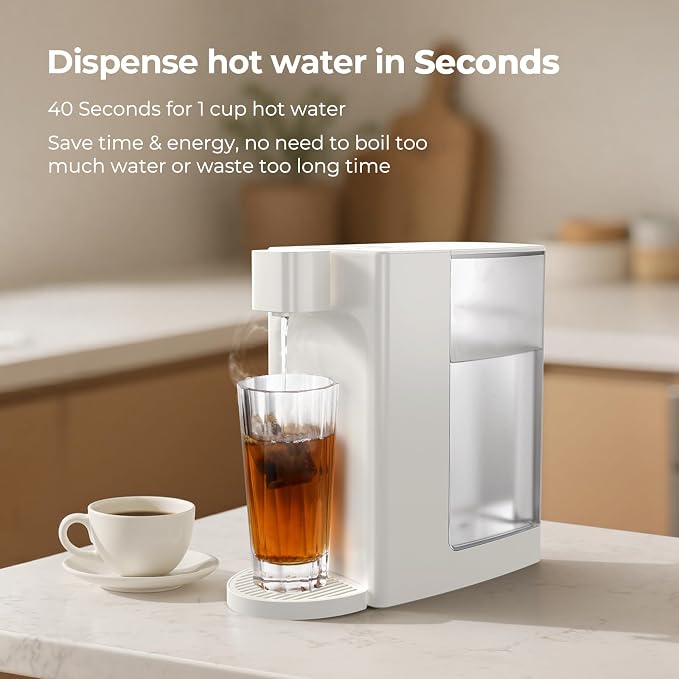 Electric Kettles, D20 Instant Hot Water Dispenser for Quick Boiling & Dispense, Adjustable 3 Temperatures & 5 Water Volume, Removable 0.8 Gallon 100 Ounce Water Tank Capacity, BPA Free