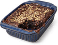 Artena Baking Dish 2.3 Quarts, Casserole Dishes For Oven, Baking Pan With Handles, Lasagna Pan Deep, Large Casserole Dish, Rectangular Ceramic Bakeware (Blue)