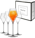 Figueroa Champagne Glasses, Crystal Stemmed Champagne Flutes for Prosecco Sparkling Wine Mimosa, Elegant Clear Champagne Glass Cups for Weddings Parties Dining Table Kitchen Bar Glassware - Set of 4