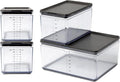 Prepdeck Food Storage Containers from 20% More Capacity - Streamlined & Stackable - Super Seal Lids - Measure in ml, oz & Cups - Color-Matched Grippy Silicone Foot Trim - 3 Size Options, 5 Colors