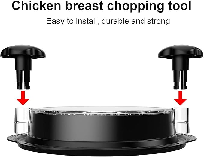 Premium Manual Food Shredder, Chicken Crusher Tool, Large Standard Size, PowerPull Chicken Grinder – Easy-Twist Meat Shredder for Chicken, Pork & Beef KitchenPro Chicken Shredder Tool, White