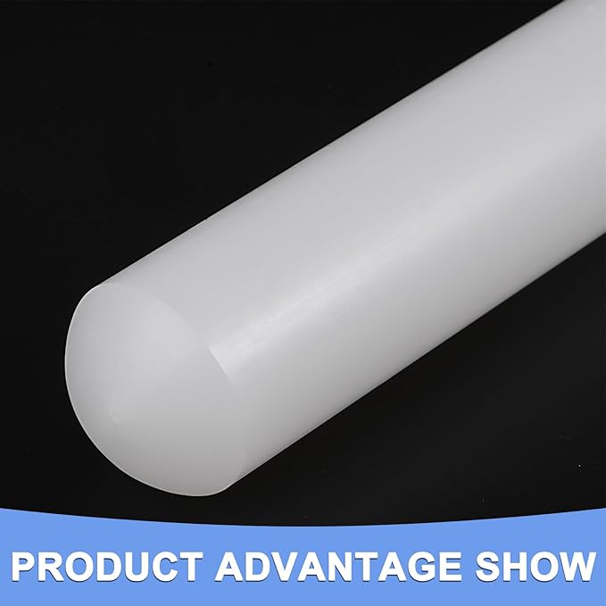 Fondant Rolling Pin - Fondant Cake Dough Roller Non-Stick No Handle Rolling for Baking Kitchen Tool Rolling Pin PP - (20" x 1.38", White)