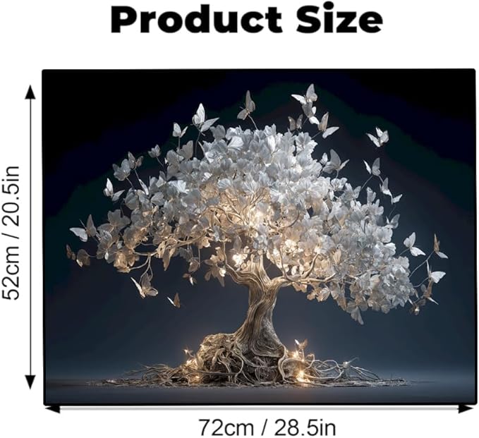 Stove Top Cover for Electric Stove 28.4 x 20.5 Inch Non Slip Stove Mat Oil Proof White Butterfly Tree Glass Cooktop Protector Kitchen Counter Mat