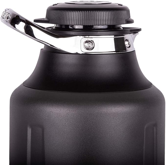 GrowlerWerks Element Stainless Steel Growler – Double-Wall Vacuum-Insulated for Cold Beverages All Day – Beer, Seltzer, Hydro, Coffee – Easy Pour Spout, Twist Lock Cap, and To Go Carry Handle, 64 oz