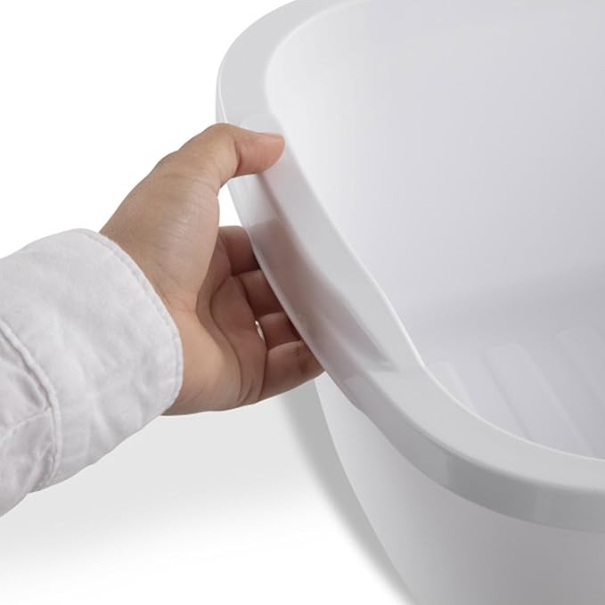 Sterilite 06478008 Durable Heavy-Duty Reinforced Multipurpose Plastic 12 Quart Kitchen Dishpan with Molded Handles, White (16 Pack)