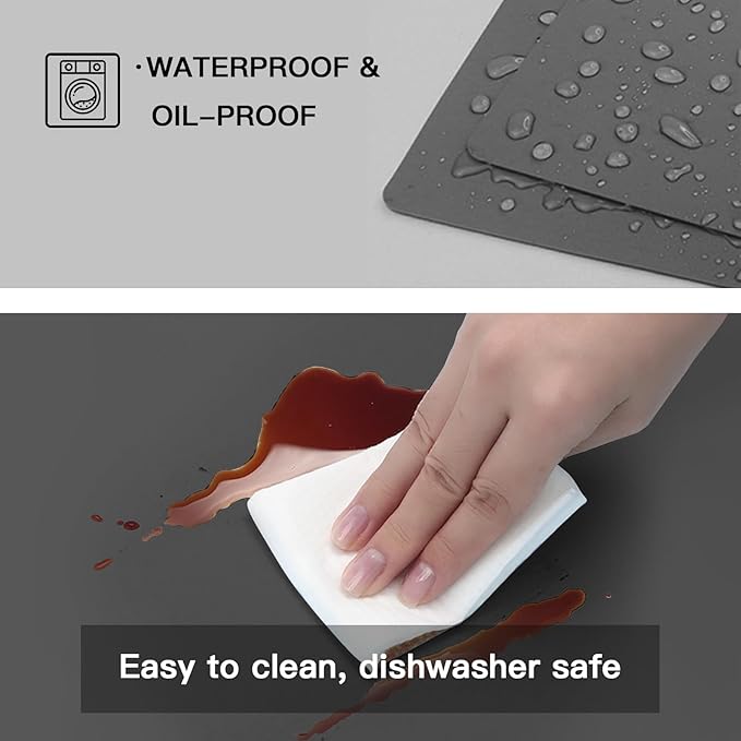 2MM Thick Silicone Countertop Mat, 35.4"x 23.6" Silicone Mats for Kitchen Counter, Nonslip Heat Resistant Mat, Large Kitchen Counter Mats, Waterproof Countertop Protector(Green)