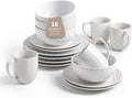 FOBENTA 16-Piece Ceramic Dinnerware Set with Mugs,Plates and Bowls Set for 4 with Coffee Mugs,Elegant Dish Set for Everyday Dining
