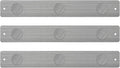 Three by Three Seattle 14 x 2 Inch Metal Mini Strip Frameless Magnetic Bulletin Board with 3 Magnets for Memos, Photos, Lists, and More in Office, Home, or School Décor (3 Pack, Stainless)