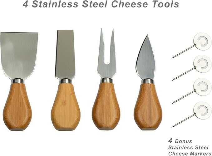 NCAA Texas University at Austin Officially Licensed Longhorns Bamboo Cheese/Charcuterie Board with Ceramic Bowl, Knife set & cheese Markers