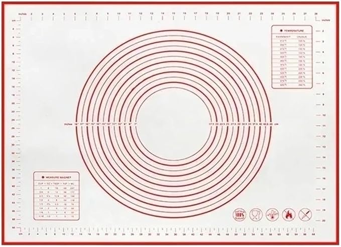 Non-Stick Silicone Baking Mat Heat Resistant Kneading Pad For Pizza Pastry Cookie Dough Multi Purpose Reusable Kitchen Bakeware(1pc 30x40cm,Color Red)