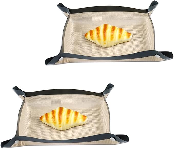 Silicone Baking Mat Non Stick Leakproof Cookie Tray Heat Resistant Oven Liner Kitchen Tool(BLACK-2PCS)
