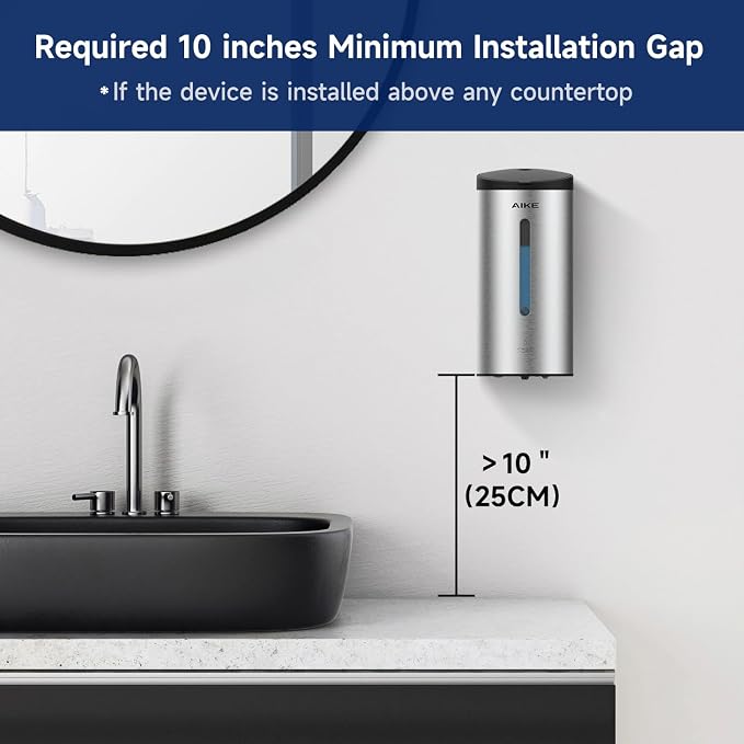 AIKE Automatic Commercial Soap Dispenser and Wall Mount Paper Towel Dispenser Bundle, Model AK1205& AK5181 Brushed