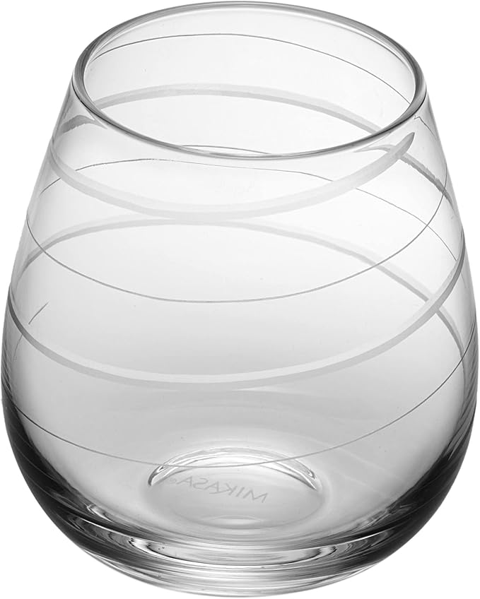 Mikasa Cheers Stemless Wine Glass, 14-Ounce, Set of 4