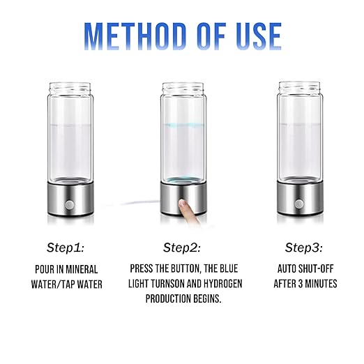 420ml Hydrogen Water Bottle Portable Hydrogen Water Ionizer Machine USB Rechargeable Hydrogen Water Generator,Hydrogen Rich Water Glass Health Cup for Home Travel, Regular Model, Red